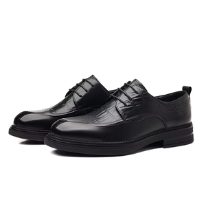 Chaussures Derby Formelles pour Hommes en Cuir de Vachette Pleine Fleur à Lacets, Bout Pointu, Cuir Véritable Premium avec Semelle Extérieure en Caoutchouc - Product Image 4