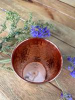 Vaso de Cobre Martillado a Mano, Taza Artesanal para Bebidas, Estilo Ayurvédico, Estética Rústica, Resistente al Calor, para Fiestas