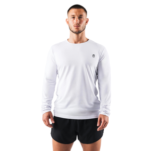 Chemise à manches longues blanche pour homme, coton premium confortable, vêtements décontractés, chemise de sport élégante, vente en gros, vêtements de sport tendance, fitness - Product Image 1