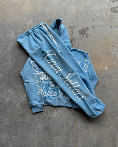 PT999 Custom Men's Casual Breathable Eco-Friendly Winter Acid Washed Sweatpants <b>Fleece</b> <b>Joggers</b> Pants Sun Faded Baggy Wide Leg - Product Image 6