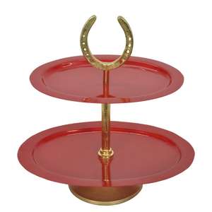 Decoración de Mesa para Fiesta de San Valentín, Vajilla, Centro de Mesa, Platos Ovalados, Soporte Decorativo de 2 Niveles para Pastel, Diseño de Herradura Dorada - Product Image 6