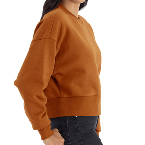 New Design Autumn Winter Plain Woman Sweatshirts Loose Fashion <b>Ladies</b> Pullover Plush Embroidered Female Crewneck Hoodie - Product Image 3