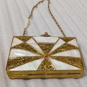 หรูหราที่ขายดีที่สุดสุภาพสตรีชุดราตรีกระเป๋าคลัทช์แม่ของมุกโลหะคลัทช์โมเสคกระเป๋าอินเดียกระเป๋าหลากสีโดย RF CRAFTS - Product Image 1