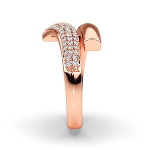 Anillo de Oro Blanco Sólido de 10K con Diamante Cultivado en Laboratorio, Corte Brillante Redondo, Banda de Diamantes Pavé, Joyería Fina Moderna y Elegante, Regalo para Mujer - Product Image 5