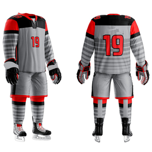 Uniforme de hockey sobre hielo personalizado con nuevo diseño de logotipo impreso, ajustable, de calidad profesional y demandado. - Product Image 1