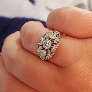 1 CT Moissanite Vintage Art Deco <b>Emerald</b> Cut Engagement <b>Ring</b> Rhodium Plated Sterling <b>Silver</b> Prong Setting Gift for Wedding - Product Image 5