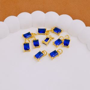 Iolite QUARTZ Baguette ชุดง่ามชุบทองจี้เสน่ห์ทำด้วยมือส่วนประกอบเครื่องประดับสำหรับสร้อยคอ - Product Image 4