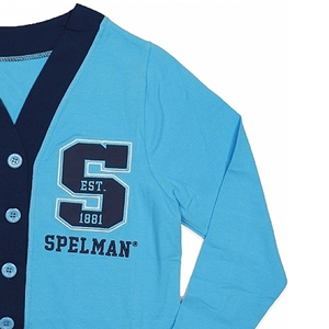 Custom College Wear <b>Cardigan</b> <b>Sweater</b> Long Sleeve navy and sky <b>Cardigan</b> with Embroidery logo Acrylic Knitted <b>Sweater</b> <b>Cardigan</b> - Product Image 4