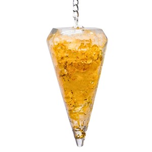 <b>Top</b> Selling Citrine <b>Crystal</b> Orgone Pendulum Conical Shape Polished Carving Beautiful Dowsing Tool Energy Healing Wholesale - Product Image 3