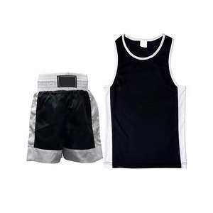 Chaleco y Pantalones Cortos de Entrenamiento de Boxeo, Kickboxing y MMA de Diseño Personalizado en Oferta - Uniforme de Boxeo Unisex de Spandex/Poliéster Ligero de Secado Rápido - Product Image 3