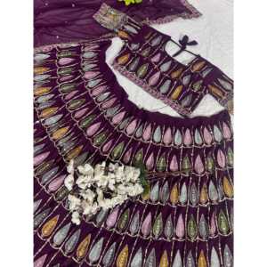 Embroidered Sequence Work Party <b>Wear</b> Lehenga Choli <b>Performance</b> <b>Wear</b> - Product Image 5