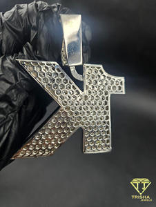 Moissanite Diamond K Letter Pendant <b>Iced</b> <b>Out</b> Necklace Hip Hop Jewelry Custom Initial Bling <b>Chain</b> Luxury Gift - Product Image 3
