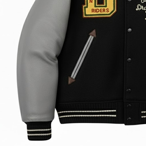 Direct Factory Suppliers <b>Men</b> Chenille Embroidery Baseball <b>Jacket</b> Top Seller <b>Leather</b> Sleeve Baseball Letterman <b>Jackets</b> For <b>Men</b> - Product Image 4
