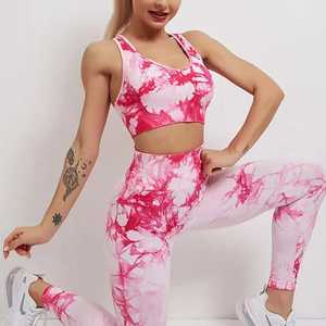 Conjunto de yoga para mujer, pantalones y sujetador deportivos, hechos con material duradero, conjunto de yoga de primera calidad, conjunto de yoga transpirable para mujer - Product Image 3