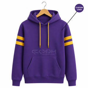 เสื้อฮู้ดสีม่วงลายทางสีเหลือง แขนยาว สำหรับผู้หญิง ของชม อินเตอร์เนชั่นแนล ซอร์โรริตี้ ซิสเตอร์ฮู้ด ผลิตจากผ้าฝ้ายถัก มีกระเป๋าหน้า - Product Image 1