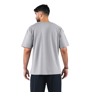 Chemise à manches courtes grise pour homme, coton premium confortable, vêtements décontractés, chemise athlétique élégante, vente en gros, vêtements de fitness pour la salle de sport - Product Image 3