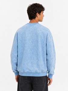 Men's Acid Wash <b>Sweatshirt</b> <b>Retro</b> Faded Crew Neck Pullover Soft Cotton Oversized Casual Fashion Long Sleeve Top with OEM ODM - Product Image 2