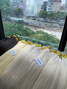 Prix de gros Extensions de cheveux vierges vietnamiens naturels pleine longueur 40cm 75cm Super Double Drawn décolorés teints noir blond - Product Image 1