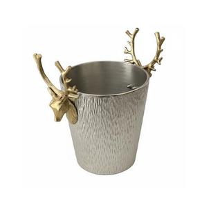 Cubo de hielo de cobre hecho a mano, redondo, estilo vintage, enfriador de metal con pinzas. - Product Image 6