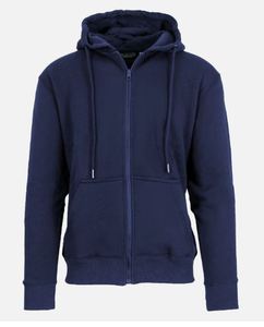 Sweat-shirt à capuche zippé pour homme, vert olive, coupe classique, couleur unie, décontracté, en molleton tricoté, pour l'automne - Product Image 2