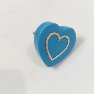 Perilla de resina en forma de corazón turquesa, moderno, sencillo, armario, cajón, puerta, muebles, tirador, precio al por mayor de La India - Product Image 1