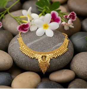DIVYORO Classic Gold Plated Copper Alloy Adjustable Length <b>Statement</b> <b>Necklace</b> Women's Wedding Party Jewelry Yellow Gold Tone - Product Image 4