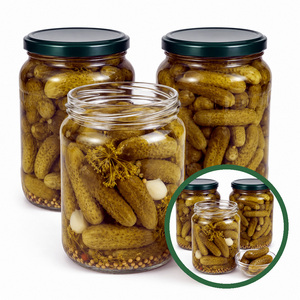Delicious Best Selling International Standard Big Sale <b>Pickled</b> Baby Cucumbers Packed in 720ml Mason <b>Jar</b> - Product Image 1