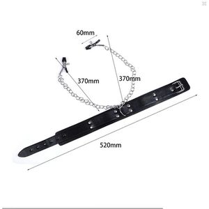 BDSM coppie giocattoli sessuali con collare in pelle PU e pinze per capezzolo Bondage Play categoria di prodotto morsetti - Product Image 3