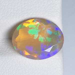 Ópalo natural brillante de forma ovalada 3D multicolor, piedra preciosa suelta, ópalo de fuego para la fabricación de joyas, proveedor mayorista - Product Image 3