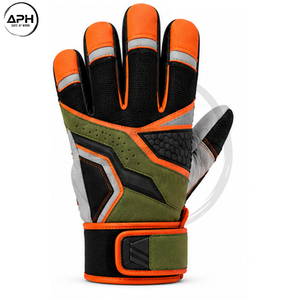 Gants d'assemblage orange et vert 2026 avec service OEM/ODM, panneaux perforés pour les doigts, inserts texturés et manchette réglable - Product Image 3