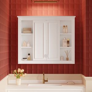 36 X 28 <b>Wall</b> Mounted Medicine Cabinet Bathroom <b>Storage</b> with 1 Adjustable Shelf for Bat Medicines - Product Image 1