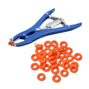 Veterinary Tail Docking <b>Castration</b> <b>Tool</b> for Small Animals Puppy Tail Banding Elastrator with 100 Bands Medic Instrument - Product Image 1