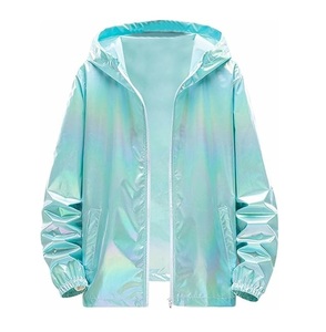 Veste réfléchissante argentée avec capuche - Veste unisexe imperméable et coupe-vent haute visibilité pour hommes et femmes - Product Image 2