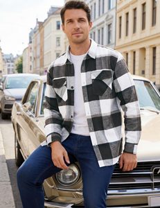 Men Classic Plaid <b>Flannel</b> Shirt <b>Jacket</b> Long Sleeve Casual Wear Bulk Order - Product Image 4