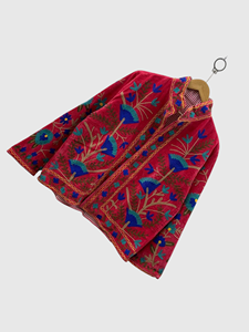 Veste en coton brodée à la main avec des motifs floraux, manches longues, col mandarin, taille plus, style Prairie Chic, vêtements d'hiver pour femmes - Product Image 3