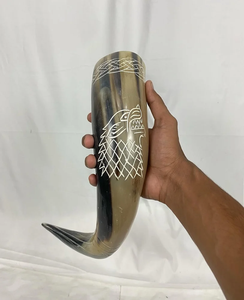Cuerno de búfalo tallado de lujo para beber, con logotipo personalizado, estilo náutico animal, recuerdo ecológico para cerveza/agua, tamaño personalizado, India - Product Image 3