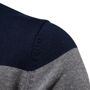 Nouvel Arrivage Pull Homme Col Montant Demi-Zip Color Block en Maille pour le Quotidien - Product Image 4