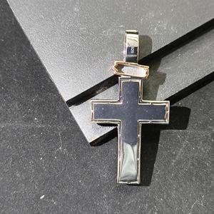 <b>Mens</b> 925 <b>Silver</b> Lab Grown Diamond Cross <b>Pendant</b> Cuban Link Chain Iced Out Religious Necklace Two Tone Luxury Jewellery - Product Image 6