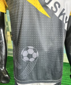 Camiseta de Fútbol Sublimada Personalizada, Jugador 00, Amarillo, Azul Marino, Blanco, Transpirable, de Secado Rápido, Poliéster, con Cordón, Manga Corta, Corte Regular - Product Image 4