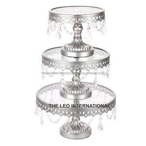 Metal Aluminum 3 Tier Cake Stand Leaf Design Round Shape Antique Finish 14X14X22 Inch Wedding <b>Bakeware</b> Items - Product Image 4