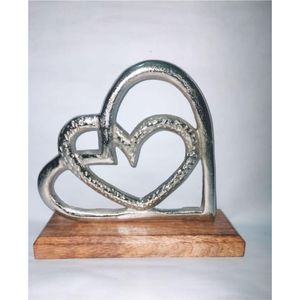 Premium Metallic Interlocking Hearts <b>Statue</b> Modern Romantic Table Centerpiece Decorative Sculpture Wholesale Gift Hotel Home - Product Image 1