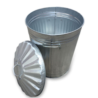 Poubelle en fer galvanisé de qualité export, forme ronde, poubelles en métal design, poubelles artisanales, outils de nettoyage en promotion