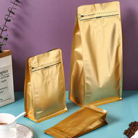 Sachet de café monorigine pour préparation à la main, scellé sur huit côtés, avec fond plat et fermeture éclair, 250g