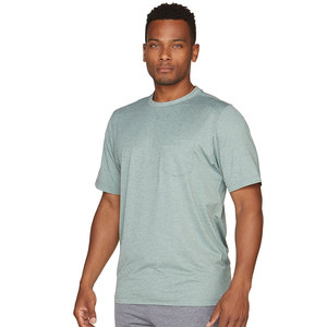 T-shirt en lin vert foncé à col rond pour homme avec logo personnalisé - Product Image 3