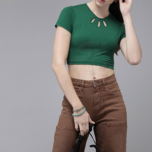 Top Corto para Mujer, Tela Ligera, Estilo Informal, Uso Diario, Material Suave - Product Image 5