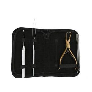 Kit d'outils personnalisé pour extensions capillaires à marque privée – Pince d'installation et de retrait de micro-perles en bronze, aiguille à boucle pour I-Tips - Product Image 1