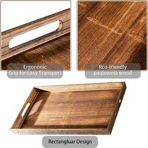 Wooden Classic Serving Tray with <b>Walnut</b> Finish for Tea/<b>Coffee</b> Service & Home Decor Tableware From India - Product Image 3