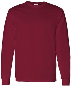 T-shirt rouge premium à manches longues pour homme avec impression de logo personnalisé – T-shirt sport décontracté en coton à col rond pour un usage quotidien - Product Image 6