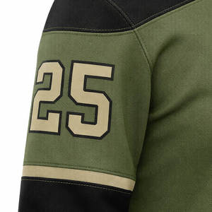 Maillot de hockey sur glace personnalisé pour homme, bleu, vert, blanc, col rond, manches longues, imprimé par sublimation, évacuation de l'humidité, maillot de capitaine en maille C - Product Image 6