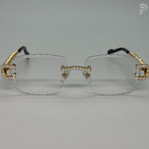 Gafas de Sol Redondas con Detalles de Diamantes Moissanite VVS para Unisex, Estilo Hip Hop, Diseño Moderno - Product Image 1